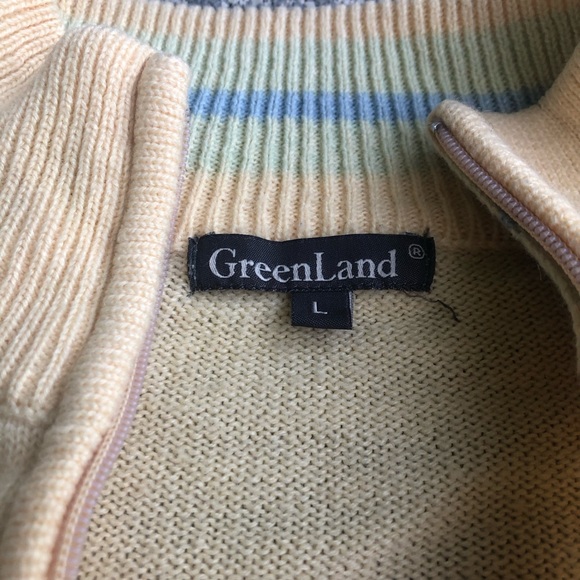 Cream V-Neck Sweater with Ribbed Cuffs - Picture 3 of 4